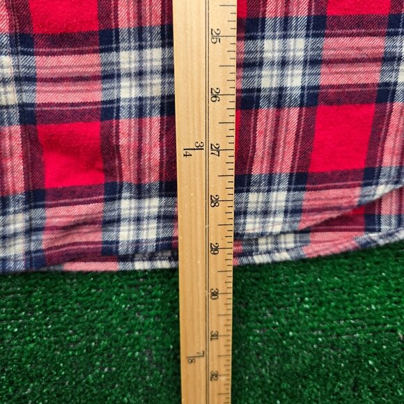 Lucky Brand Shirt Mens Large Red Plaid Button Up Long Sleeve Flannel Western - Picture 4 of 8